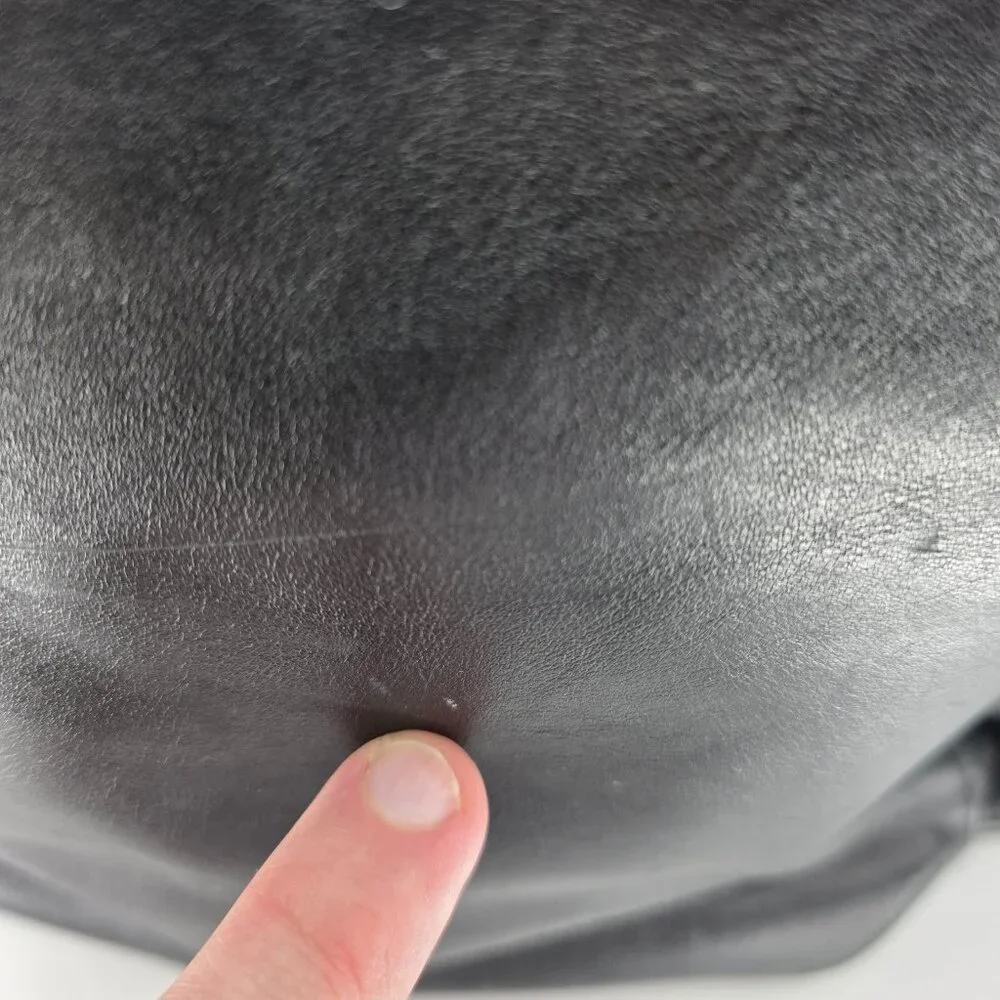 Marino Orlandi Black Leather Hobo Shoulder Bag Gold Hardware Made in Italy - Picture 6 of 16